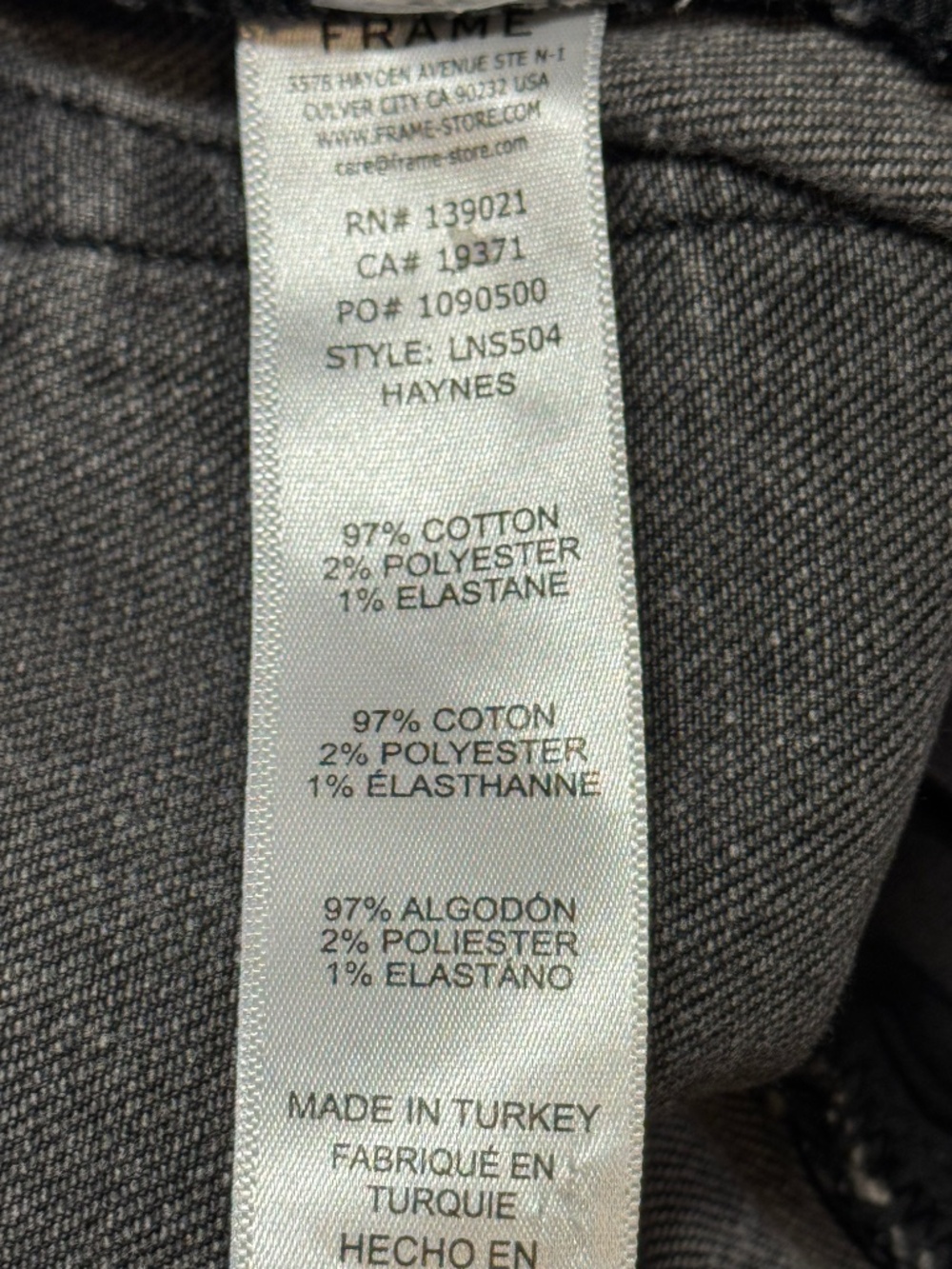 FRAME Le Nouveau Straight Jeans Gray Washed High Rise Size 25 Premium Denim - Picture 10 of 15